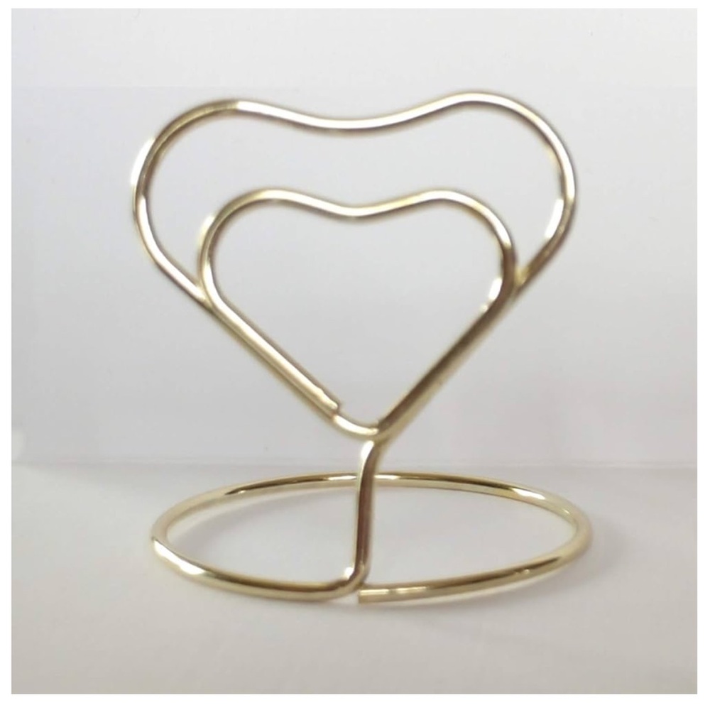 Table, Seat Or Picture Holders~Heart Shaped~Shiny Gold~27 Count~New In Box